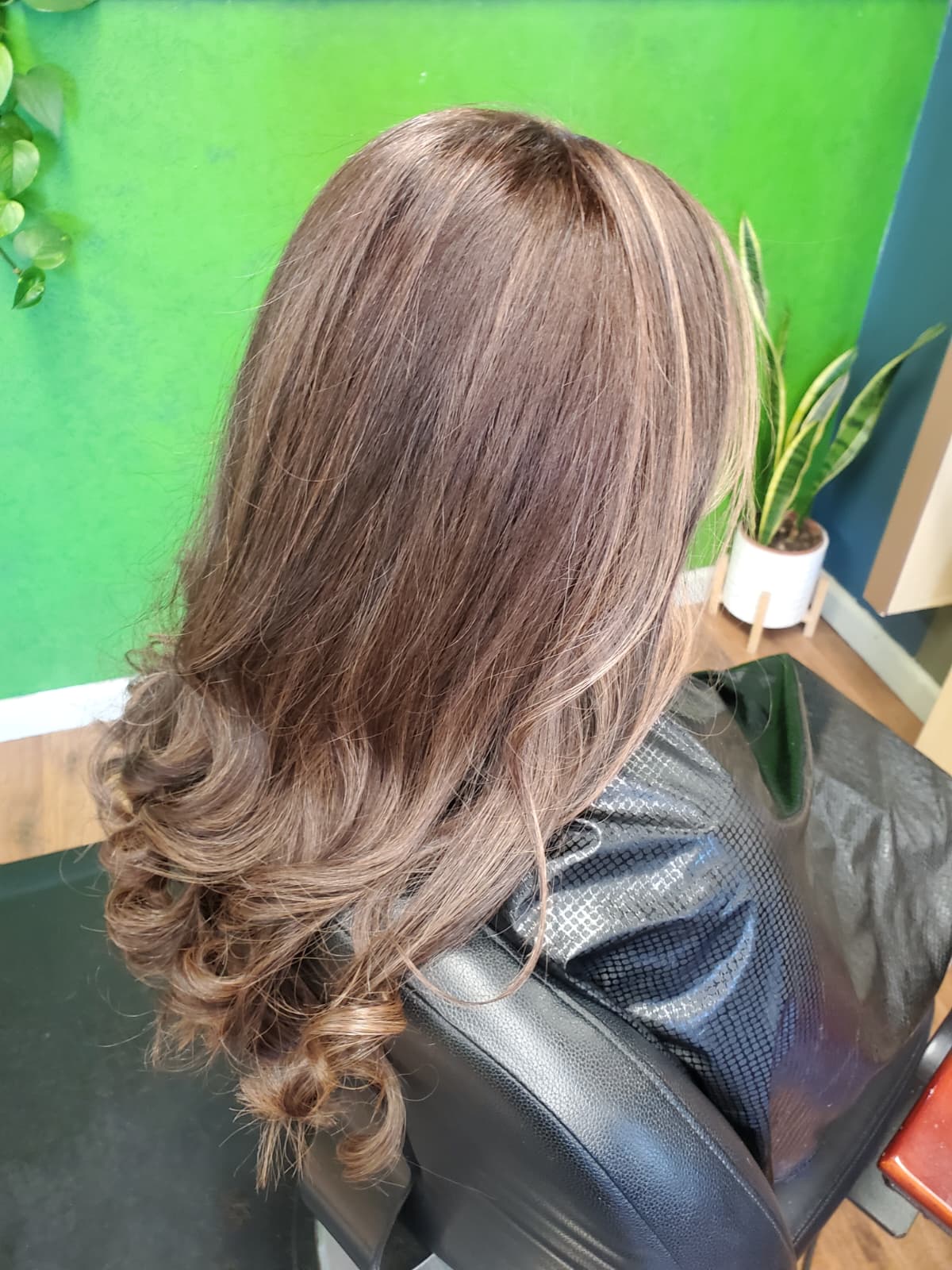 Client hair finish at Hair Day Beauty Salon